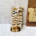 thumbnail image 2 of Allytech Furry Case Cover for Apple iPhone 15 Pro, Cute Tiger Design Back Cover Faux Fur Fashionable Shockproof Slim Fit Phone Case for Apple iPhone 15 Pro - Brown, 2 of 5