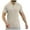 Khaki, variant on WREESH Men's V-Neck Rib Knit Henley Solid Color Short Sleeve Casual T-Shirt with Button Detail Black