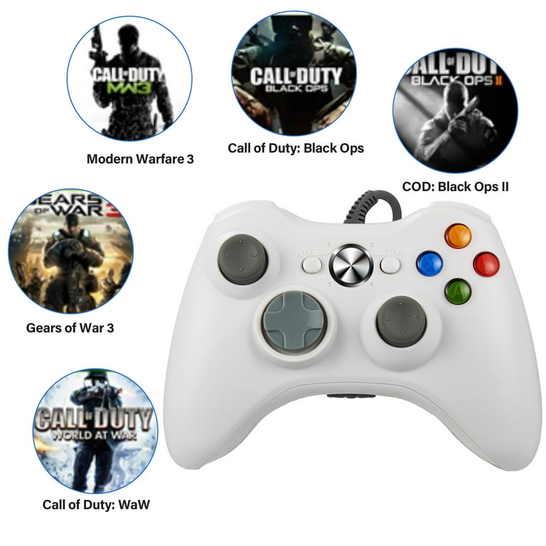 Luxmo Wired Game USB Controller Gamepad Joystick for Xbox 360 &PC(White) 