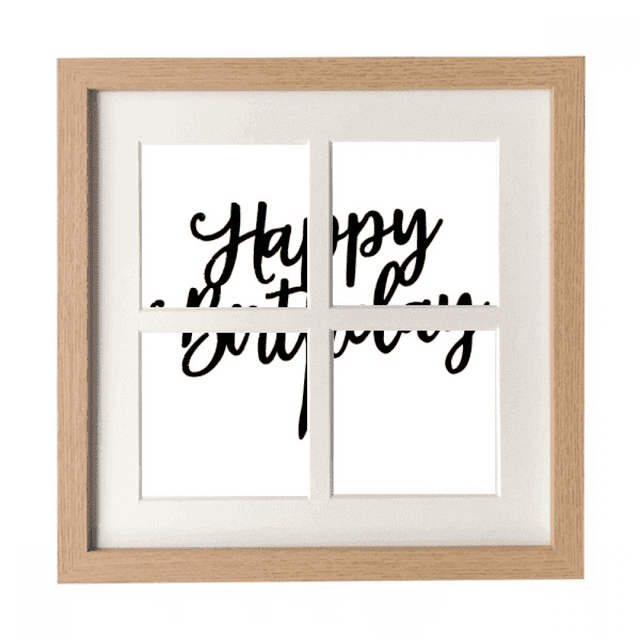 Happy Birthday Presents Best Wishes Frame Wall Tabletop Display 4 Openings Picture