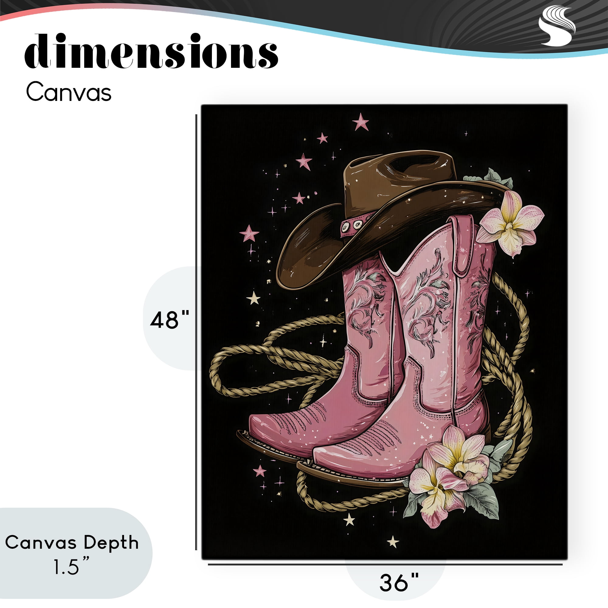 Stupell Industries Western Chic Pink Boots Canvas Wall Art, design by Creative Studio
