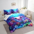 thumbnail image 3 of Castle Fairy Children Cartoon Axolotl Bedding Comforter Set,Salamander Full Bedding Set, 3 of 8