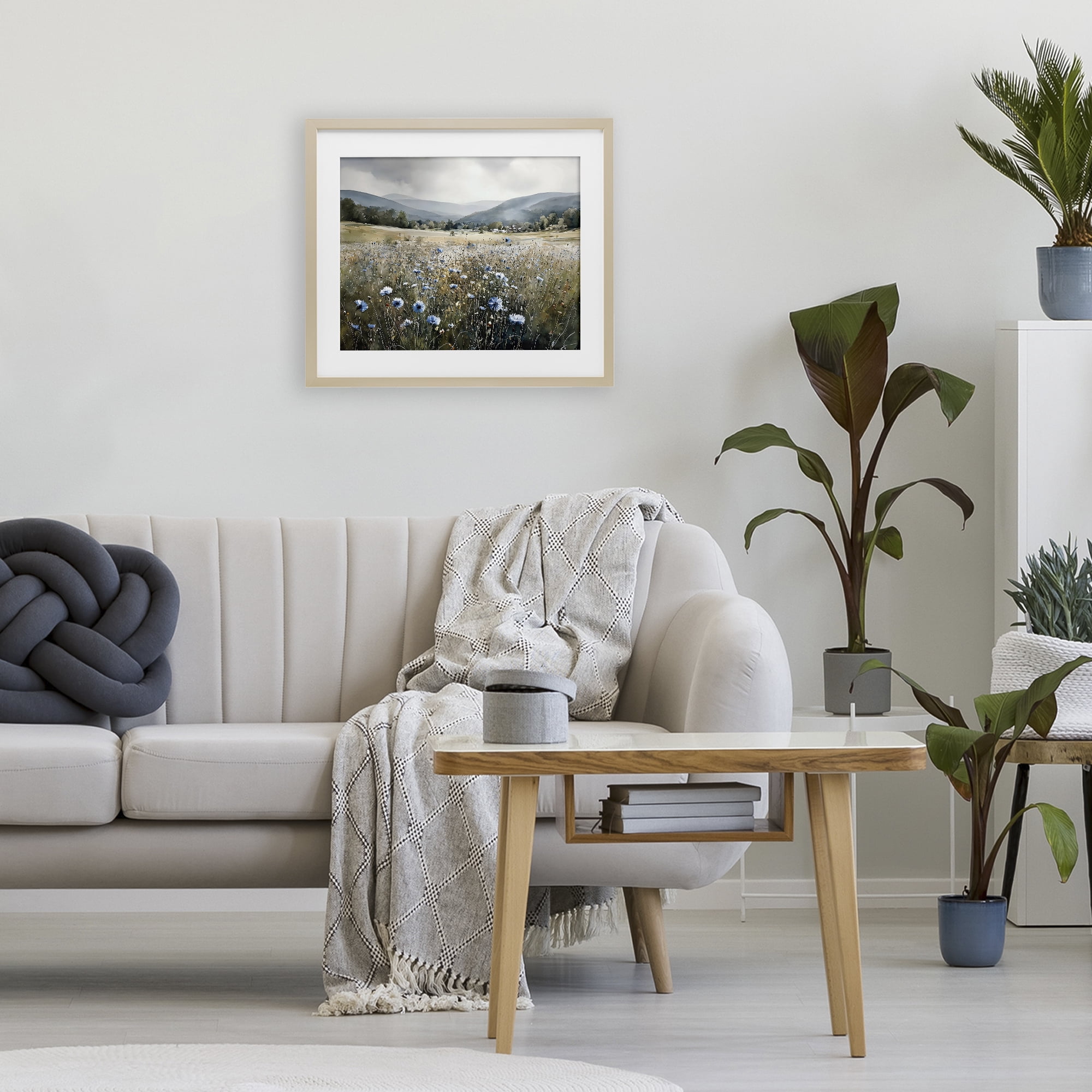 Stupell Industries Sapphire Speckled Fields Birch Framed Print Under Glass, design by Franklyn Gregory
