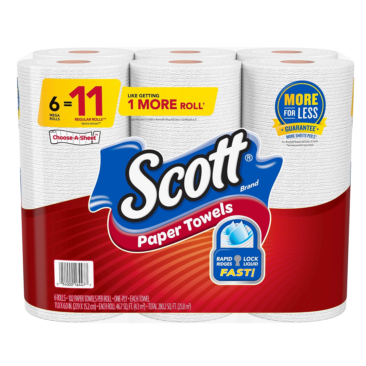 Scott Paper Towels, 6 Mega Rolls (11 Regular Rolls), Choose-A-Sheet - image 4 of 6