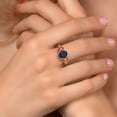 thumbnail image 4 of Gem Stone King 3.30 Cttw Oval Blue and Orange Sapphire 3-Stone Engagement Ring for Women | 925 Sterling Silver | Gemstone Birthstone | Three Stone Wedding Anniversary Promise Ring for Women | Size 5, 4 of 6