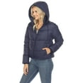 thumbnail image 2 of White Mark Women's Long Sleeve Zip Hooded Puffer Jacket with Pockets, 2 of 5