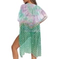 thumbnail image 5 of HELLHERO Mermaid Scale Beach Kimono Cover Up - Pastel Tie-Dye Seashell Design | Lightweight Flowy Swimwear Coverup for Tropical Vacation & Poolside, 5 of 6