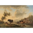 thumbnail image 3 of Leendert de Koningh 24x18 Black Modern Framed Museum Art Print Titled - Cows in Summer Landscape, 3 of 5
