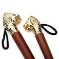 thumbnail image 3 of MEGICOT Long Handle Lion Head Shoe Horn, 22.8" /19.3" /12.6" Wooden Metal Shoe horn Shoe Helper, 3 of 7
