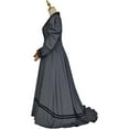 thumbnail image 4 of Victorian Edwardian Dress Vintage Striped Jacket Skirt Gothic Steampunk Ball Gown Dress for Women, 4 of 8