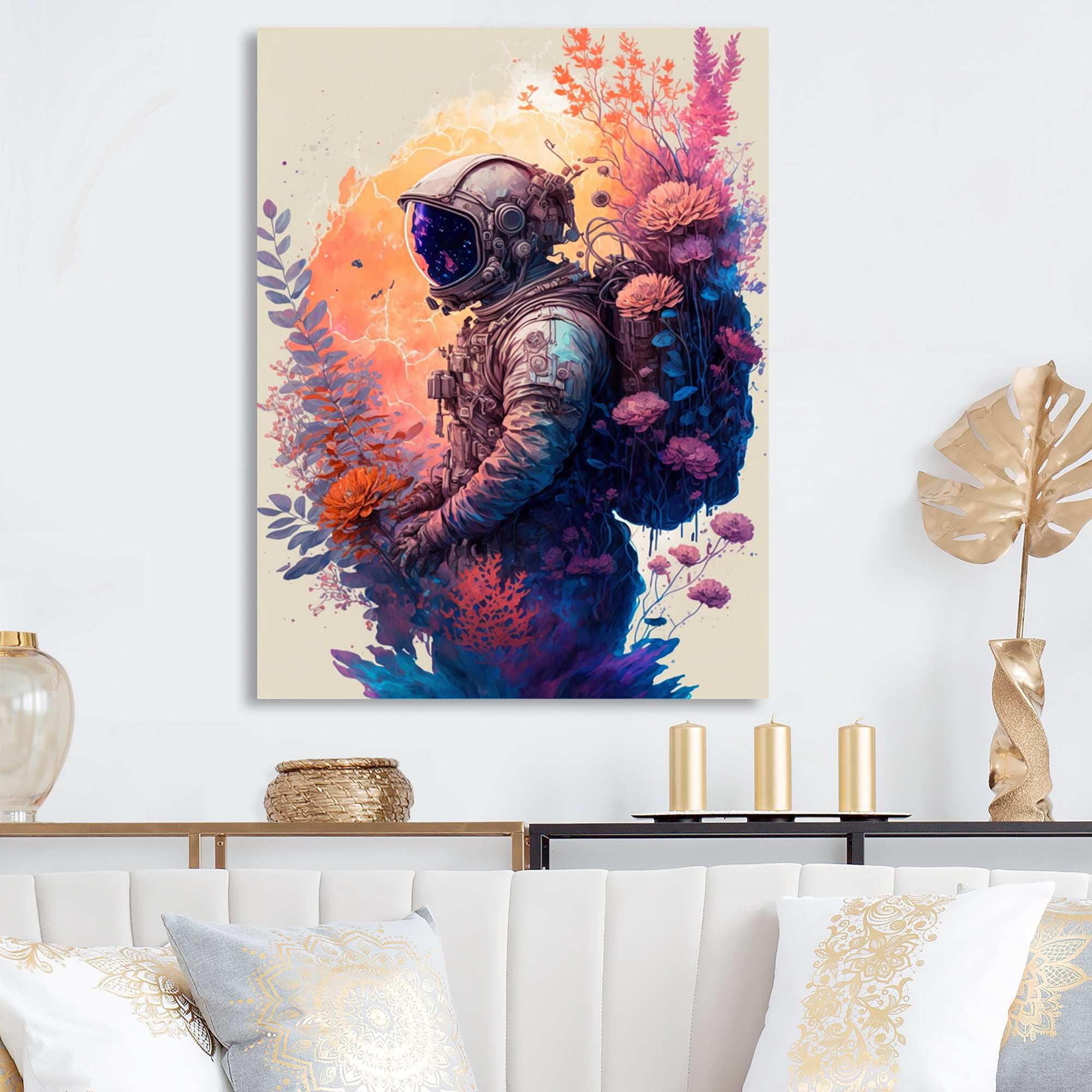 Designart Astronaut Planet Dream III Canvas Wall Art