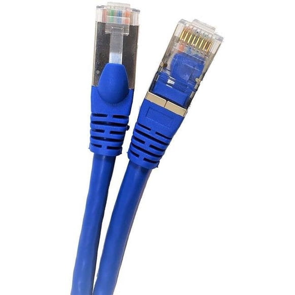 Micro Connectors E11-050BL 50 ft. CAT 7 SFTP Double Shielded RJ45 Snagless Ethernet Cable, Blue