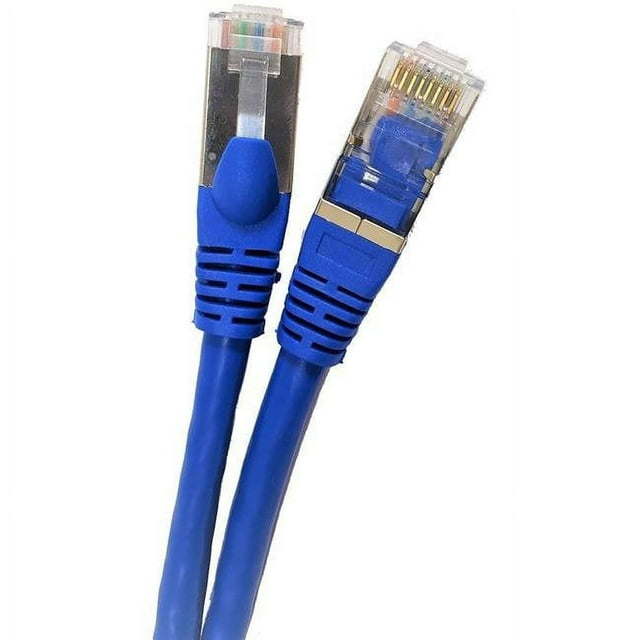 Micro Connectors E11-050BL 50 ft. CAT 7 SFTP Double Shielded RJ45 Snagless Ethernet Cable, Blue