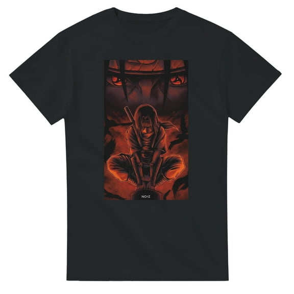SEIKEMS Uchiha Fan Art Graphic Tee - Anime Heavyweight Cotton T-Shirt - Perfect for Everyday Wear