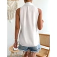 thumbnail image 4 of Women'S Satin Sleeveless Blouse Spring Top Casual Office Solid Color Shirt Elegant Feminine Chic White S, 4 of 9
