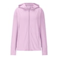 thumbnail image 3 of Sun Protection Hoodie for Womens Summer Front Zipper UPF 50+ Long Sleeve UV Spf Tee Shirts with Pockets Rash Guard Sun-Protective Clothing Quick Dry Athletic Stretch Shirts with Thumb Holes, 3 of 6