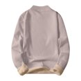 thumbnail image 4 of Wutalume Men's Solid Color Fleece-Lined Knitted Sweater for Casual Base Layer, Warm and Soft, Perfect for Everyday Comfort and Winter Style,Beige L, 4 of 4