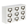 thumbnail image 1 of Kate and Laurel Apothecary Wood Desk Drawer Set, 9 Drawers, Rustic White, 1 of 3