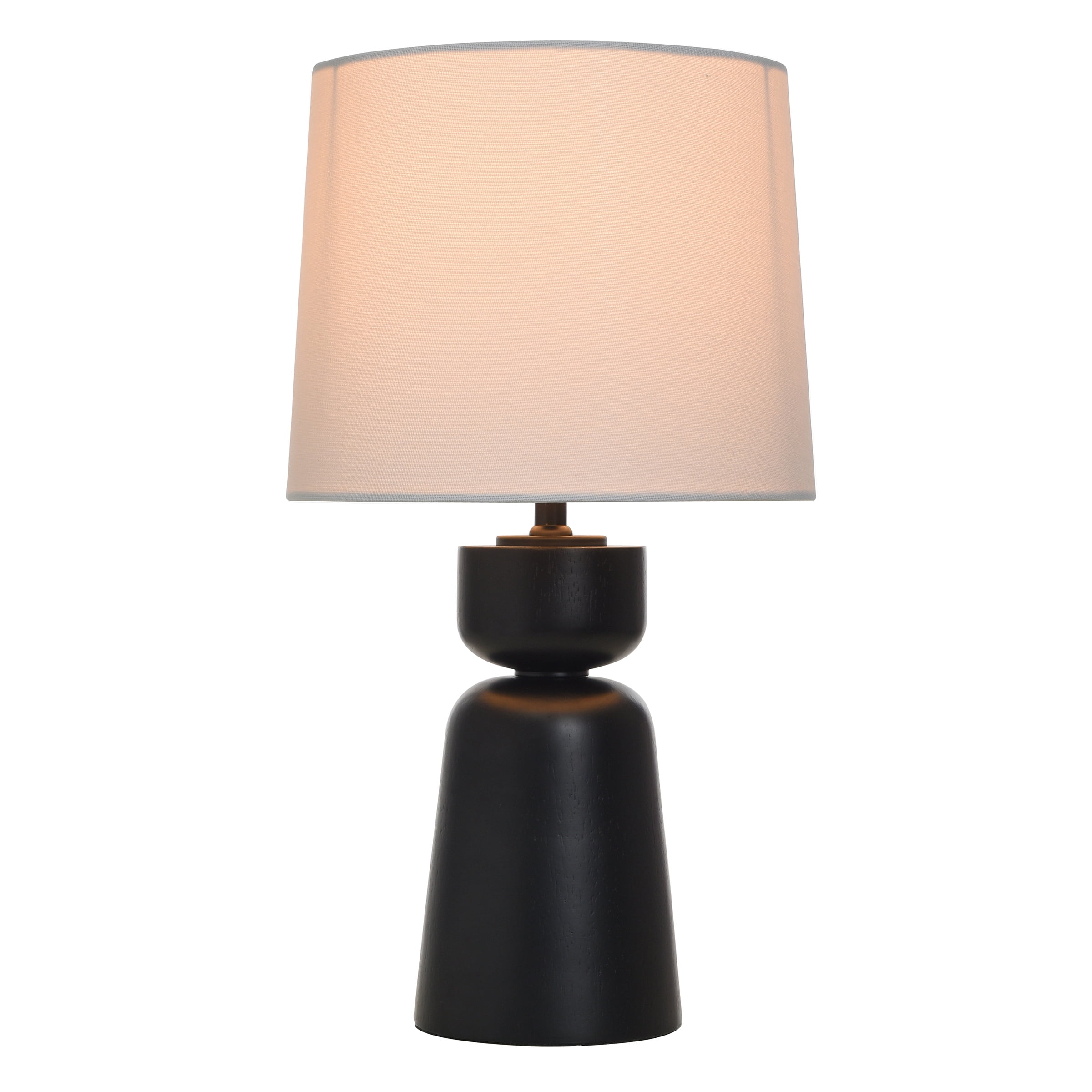 Better Homes & Gardens Wood Totem Table Lamp with White Linen Shade, 10"L x 10"W x 18"H