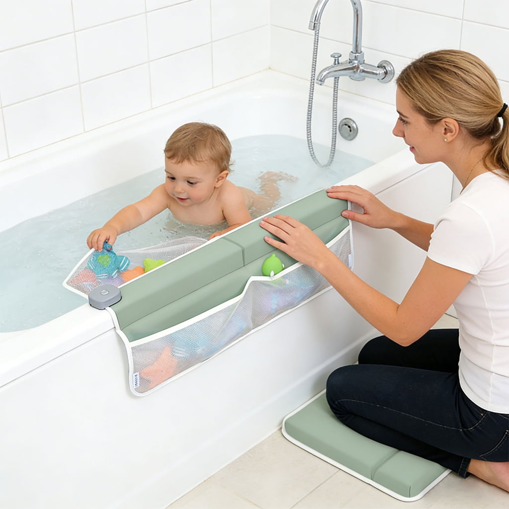 Bath Kneeling Pad Set Highlighting Memory Spume for Knee and Elbow Light second Storage Pouches and Not Slip Plan E