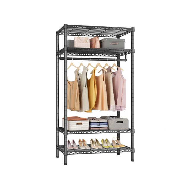 VIPEK V1S i1 Wire Garment Rack Heavy Duty 4-Tier Clothes Rack for Hanging Clothes Freestanding Closet Organizer with Hanging Rod Space Saving Clothing