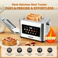thumbnail image 3 of Fatabeta Toaster, 2 Slice Toaster with Dust Cover, Wide Slot for Bagel & Bread, 6-Shade Even Toasting, Defrost & Reheat,  Smart LED Touchscreen, Stainless Steel, 3 of 11