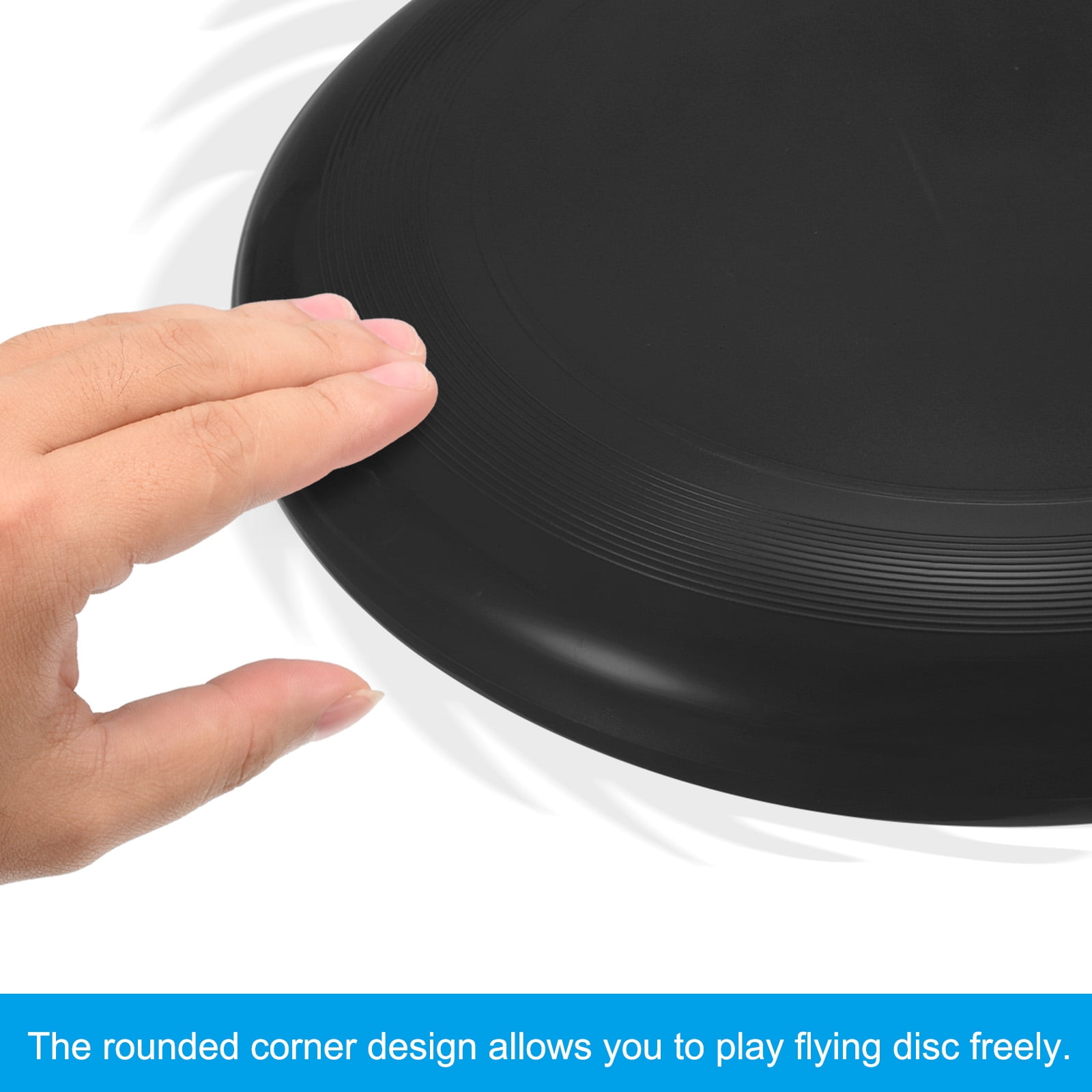 Flying Disc 10.8 Inch 175 Gram, Sport Disk Training Disk for Backyard Lawn Beach, Black, 2 Pack