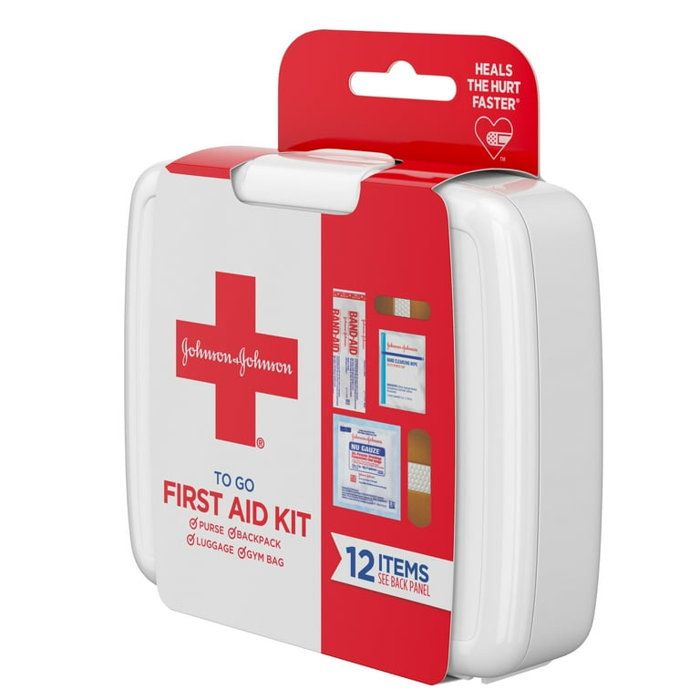 Johnson & Johnson First Aid To Go Portable Mini Travel Kit, 12 pieces 