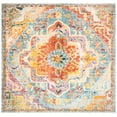 thumbnail image 2 of SAFAVIEH Crystal Debra Southwestern Area Rug, Orange/Teal, 7' x 7' Square, 2 of 12