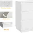 thumbnail image 5 of RoyalCraft Wide Nightstand Set of 2, White Nightstand for Bedroom, Large End Table with 3 Drawers, Bedside Table for Home and Office, 5 of 8
