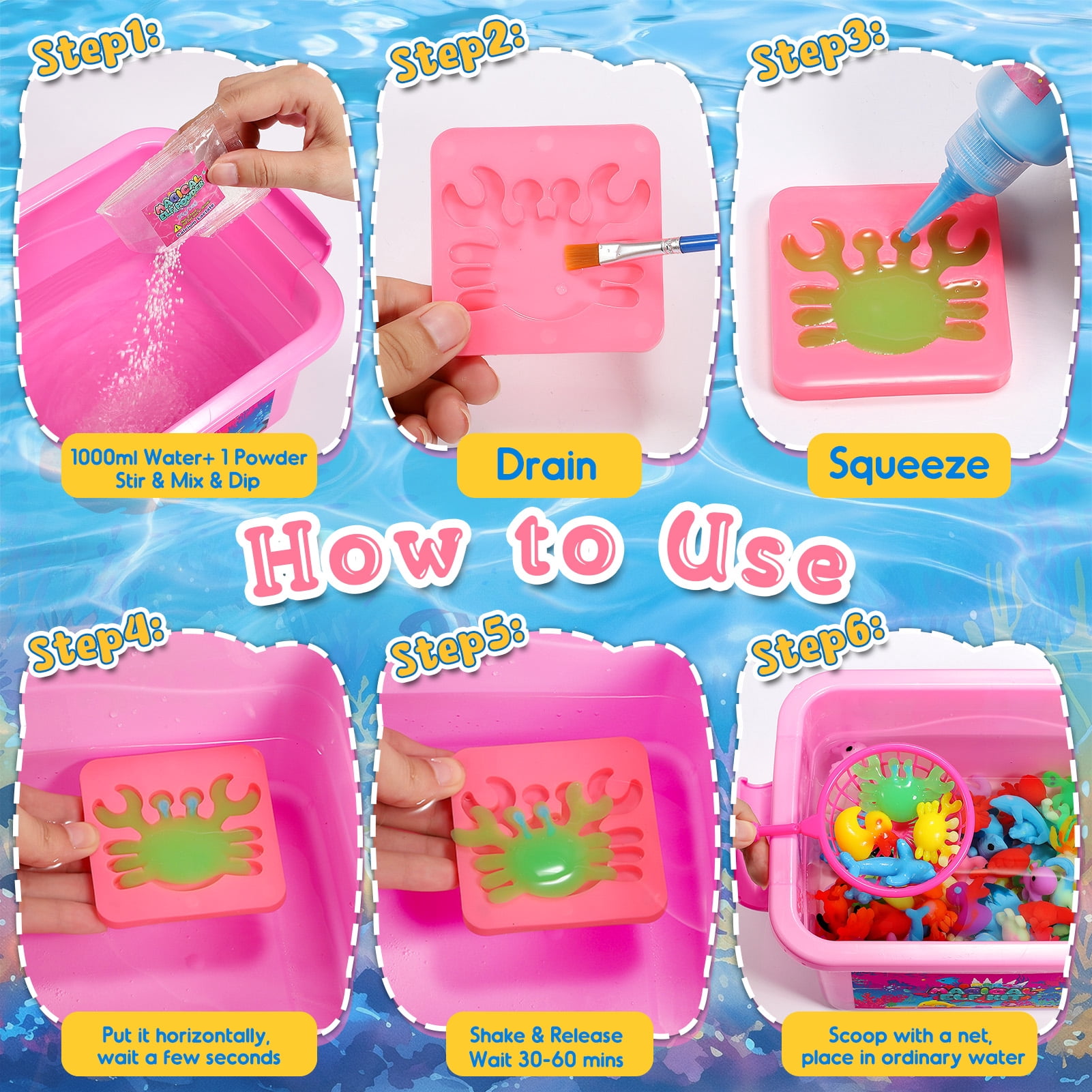 Magic Water Toy DIY Elf, Make Your Own Water Pets,Craft Kit for Kids Aged 3+, 4 5 6 7 8 Year Old Girls Gifts for Birthday Christmas