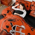 thumbnail image 4 of jejeloiu Football City Silhouette 7pcs Bedding Comforter Set,American Rugby Game Queen Bedding Sets For Men Women Reversible, 4 of 8