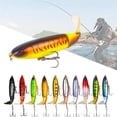 thumbnail image 2 of 10pcs Whopper Fishing Lure for Bass Popper Top Water Fishing Lures with Floating Rotating Tail Barb Treble Hooks in Saltwater Freshwater Plopping Lures Kit, 2 of 5