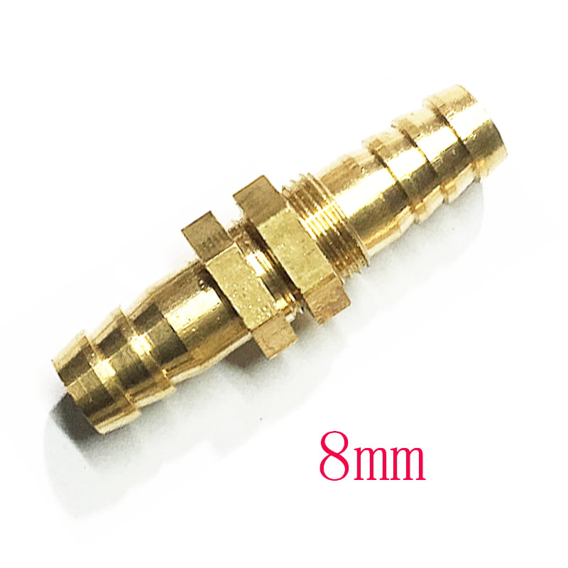8mm Hose Barb Bulkhead Stainless Steel Barbed Pipe Fitting Connector Fuel Water 