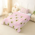 thumbnail image 4 of jejeloiu Cute Cartoon Avocado Twin Comforter Sets,Pink Bowknot Flower Bedding Set For Girls Kids Reversible 2-Piece, 4 of 7