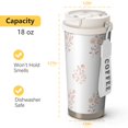 thumbnail image 2 of Floral 18oz Double Drinking Coffee Mug – Vacuum Insulated Stainless Steel Travel Cup with Leakproof Lid, 316 Steel Thermos Tumbler for Hot & Cold Beverages,Thanksgiving,Christmas, Spring,Flower, 2 of 6