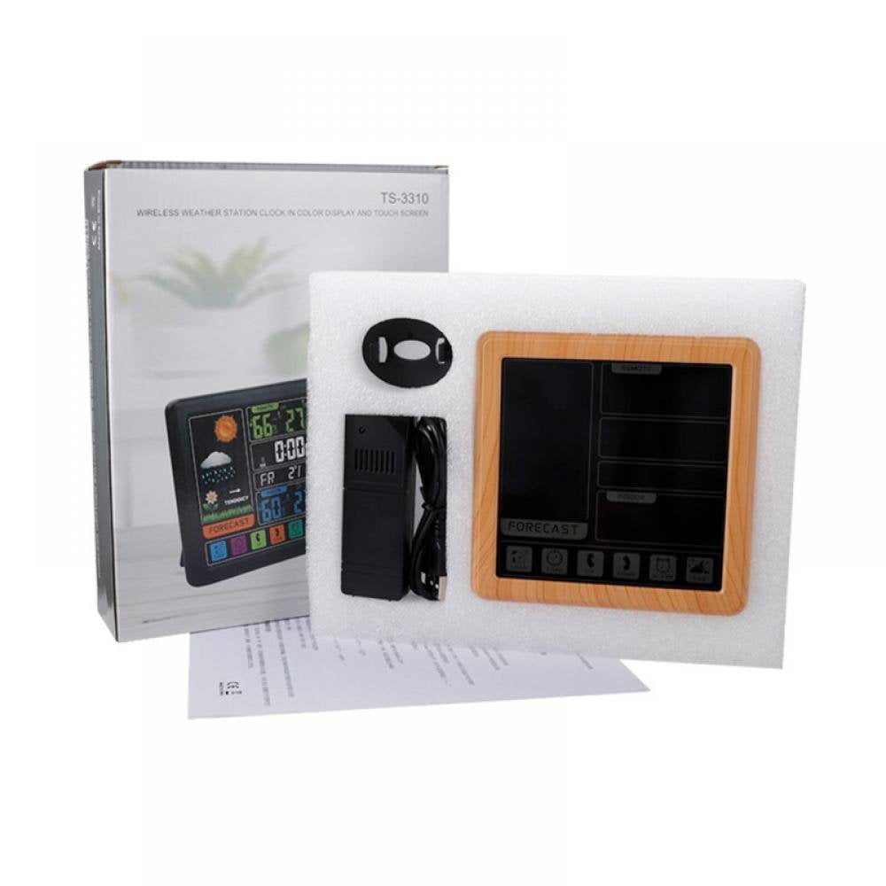KEINXS Full Weather Clock Weather Station Indoor Outdoor Color Display Weather Atomic Clock
