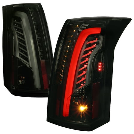 LED TAIL LIGHTS BLACK SMOKE Made for and Compatible with 03-07 CADILLAC CTS
