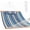 Blue&red Stripes, variant on Hammocks 12 FT Quilted Fabric Double Hammock with Spreader Bars and Detachable Pillow, 450lbs Weight Capacity