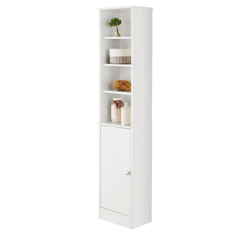 Mainstays Bathroom Storage Linen Tower with Concealed Storage and