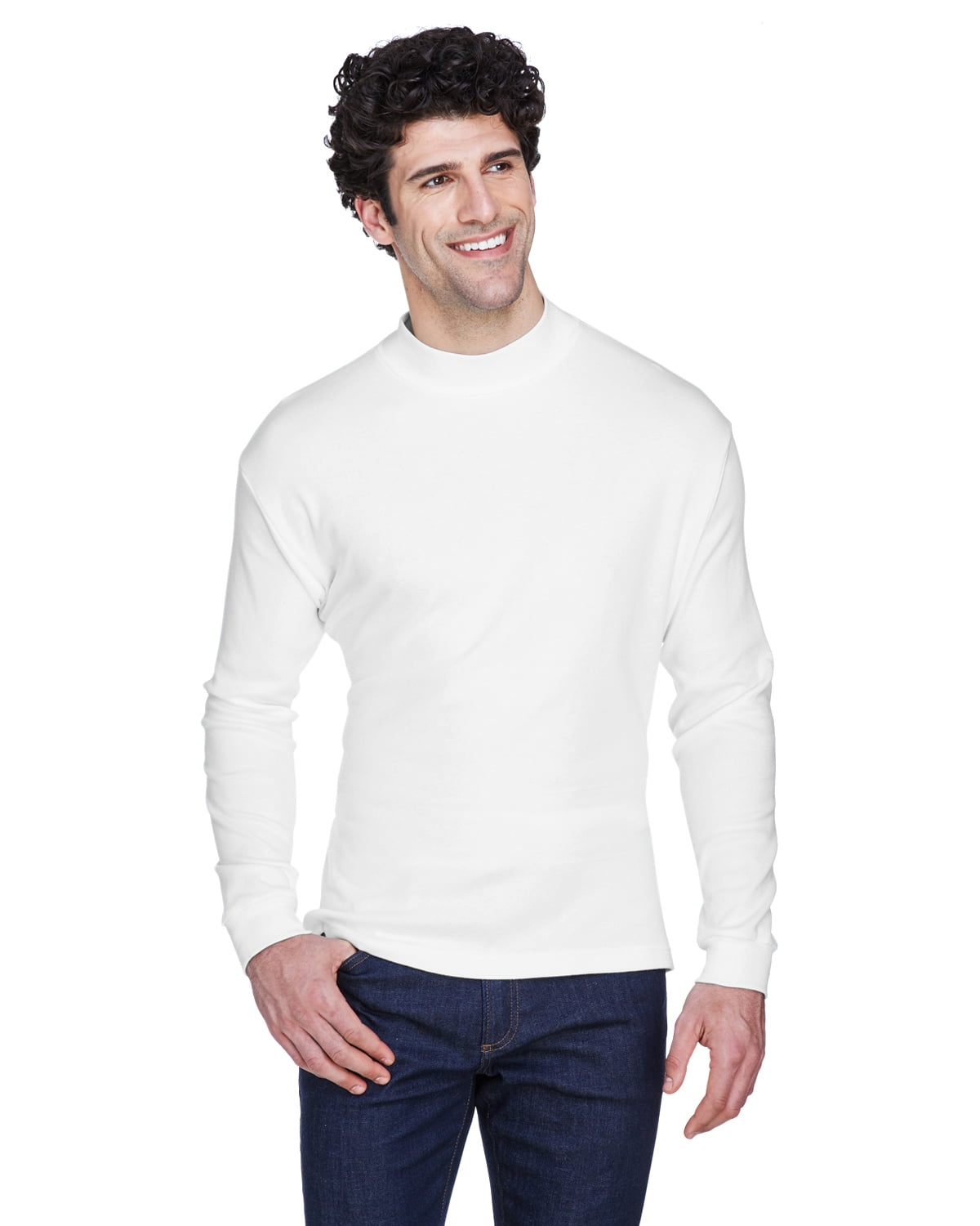 Ultraclub Adult Egyptian Interlock Long Sleeve Mock Turtleneck 8510 7398