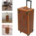 thumbnail image 2 of Rolling Lockable Makeup Train Case with 4 Wheels, Professional Hairdressing Trolley Organizer for Beauty Salons, 2 of 15