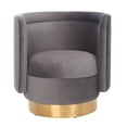 thumbnail image 3 of Safavieh Couture Brynlee Swivel Accent Chair - 29.7" W x 27.2" L x 29.7" H Slate Grey/Gold, 3 of 6