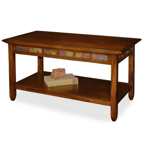 Coffee Table with Tile & Shelf - Living Room Accent Table