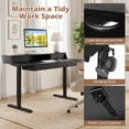 thumbnail image 6 of 55" Electric Standing Desk with Drawers & Monitor Shelf, Height Adjustable Ergonomic Stand Up Desk with Hanging Hooks & Power cord Organizer,Black, 6 of 8