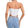 thumbnail image 5 of LELINTA Women Ladies Tube Top Sexy Overbust Corset Bustier Plus Size Body Shaper Top Sleeveless Slim Backless Corset Tops, 5 of 8