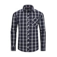 thumbnail image 5 of Onimisc Men's Casual Button Down Shirts Cotton Long Sleeve Plaid Work Shirts for Men, 5 of 7
