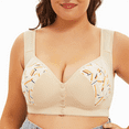 thumbnail image 3 of Fulorrnie Bras for Women Plus Size Wirefree Support Comfort Front Closure Longline Tie Bralette Bra, Light Yellow .E, 46, 3 of 9