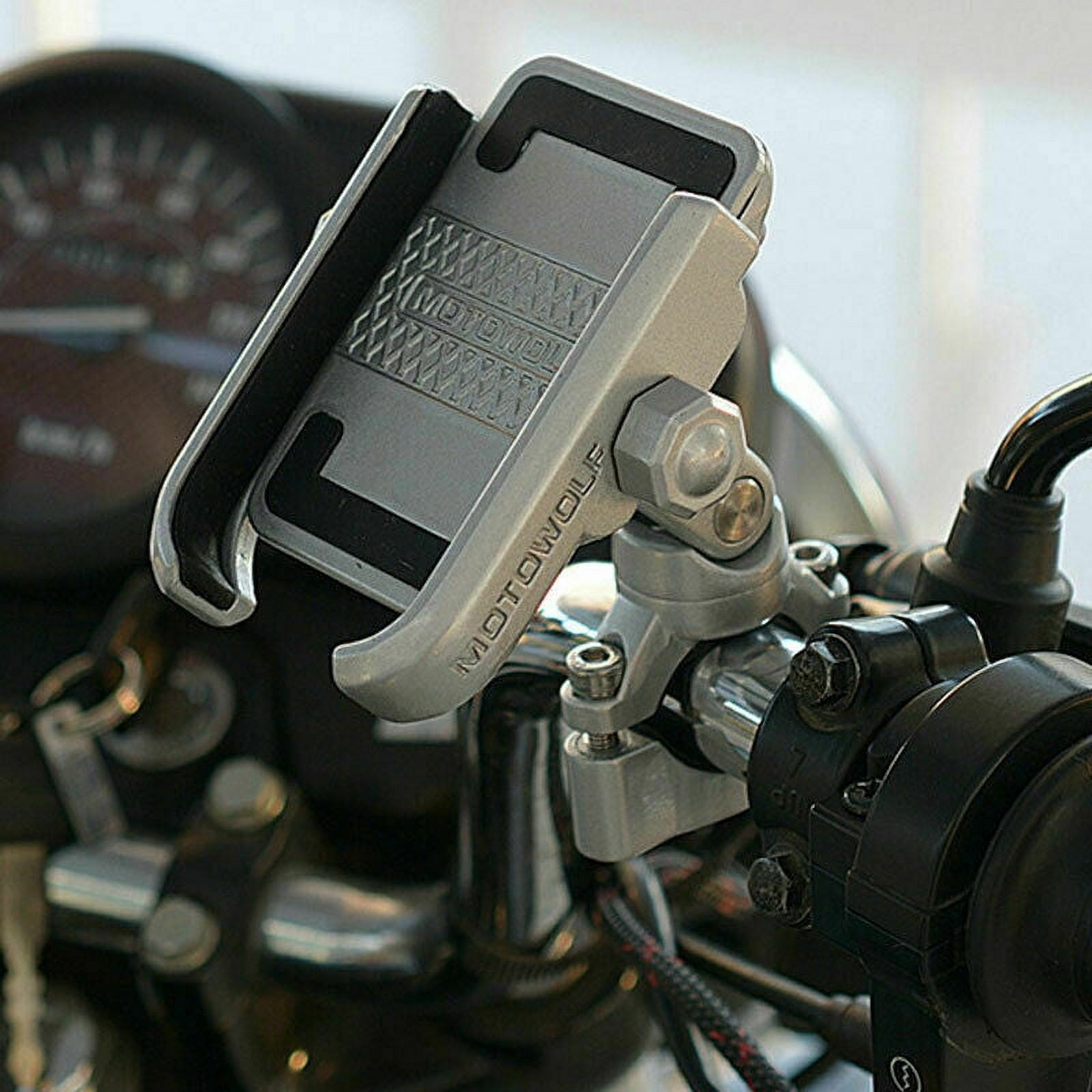 Motorcycle Phone Holder Mount Accessories for Harley-Davidson Street Glide Silver Handle Mounting