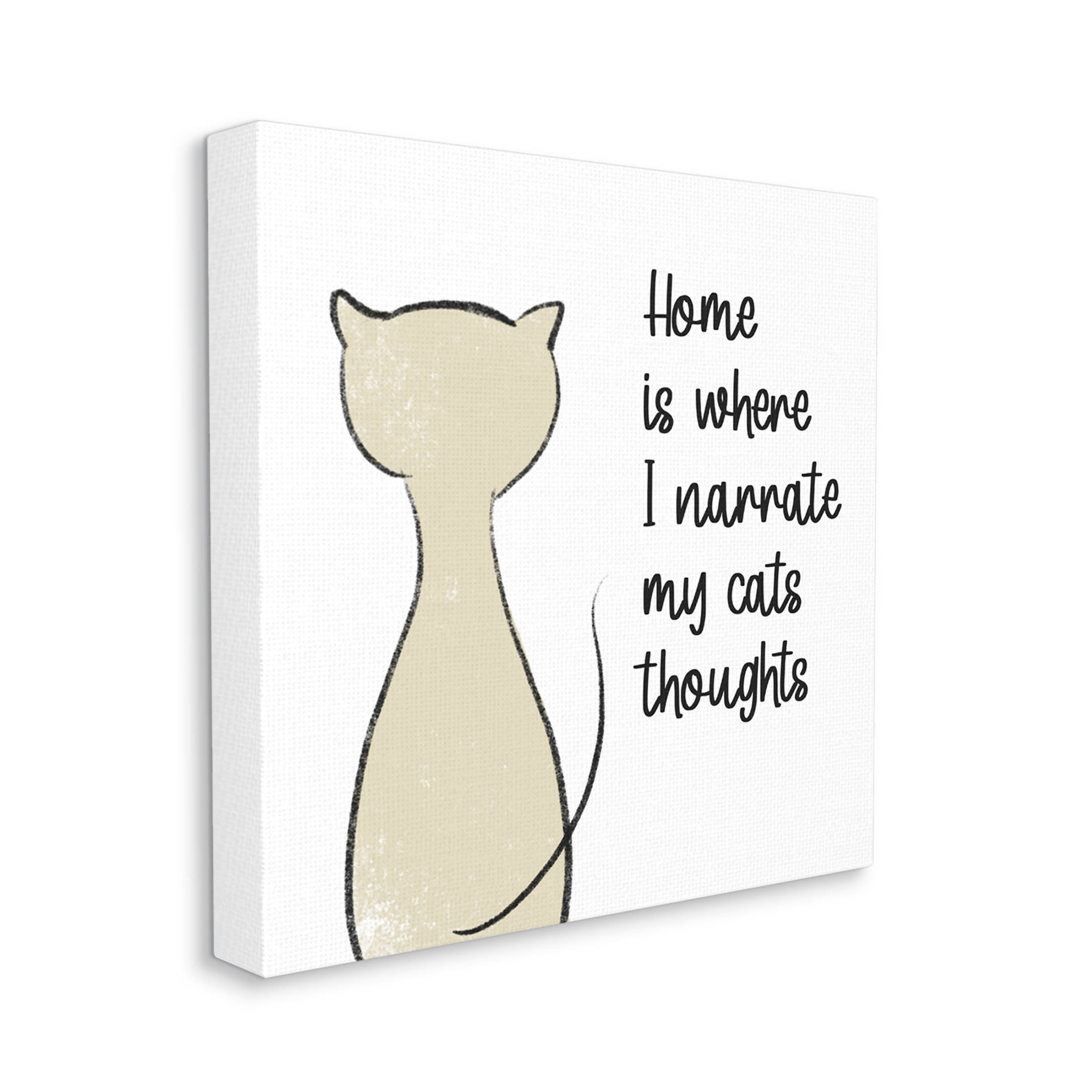 Narrate My Cats Thoughts Phrase Animals & Insects Graphic Art Gallery Wrapped Canvas Print Wall Art